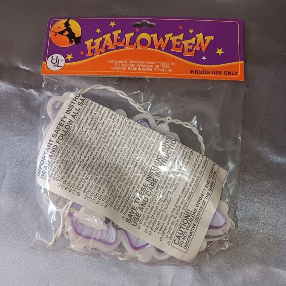 VTG Halloween Lot Light-up Sculpture Set of 3 Bat Ghost Indoor String Lights 90s - Picture 4 of 9